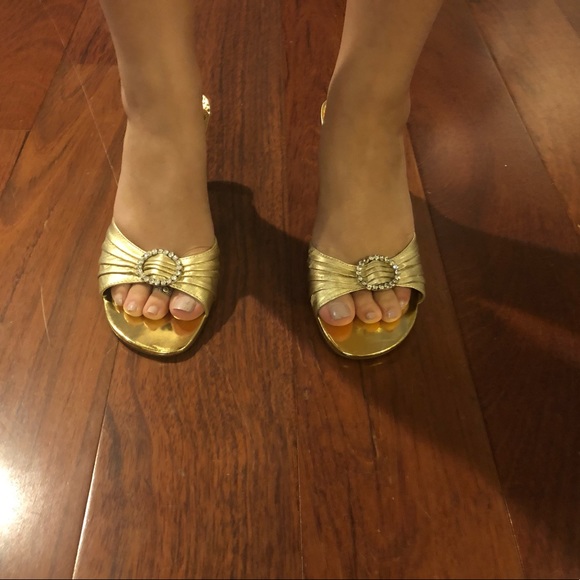 Gold Heeled Sandal - Picture 2 of 3